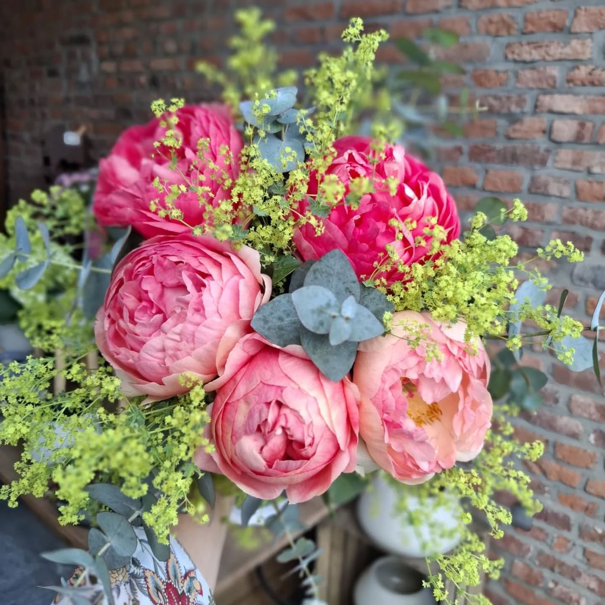 Bouquet de pivoines corail