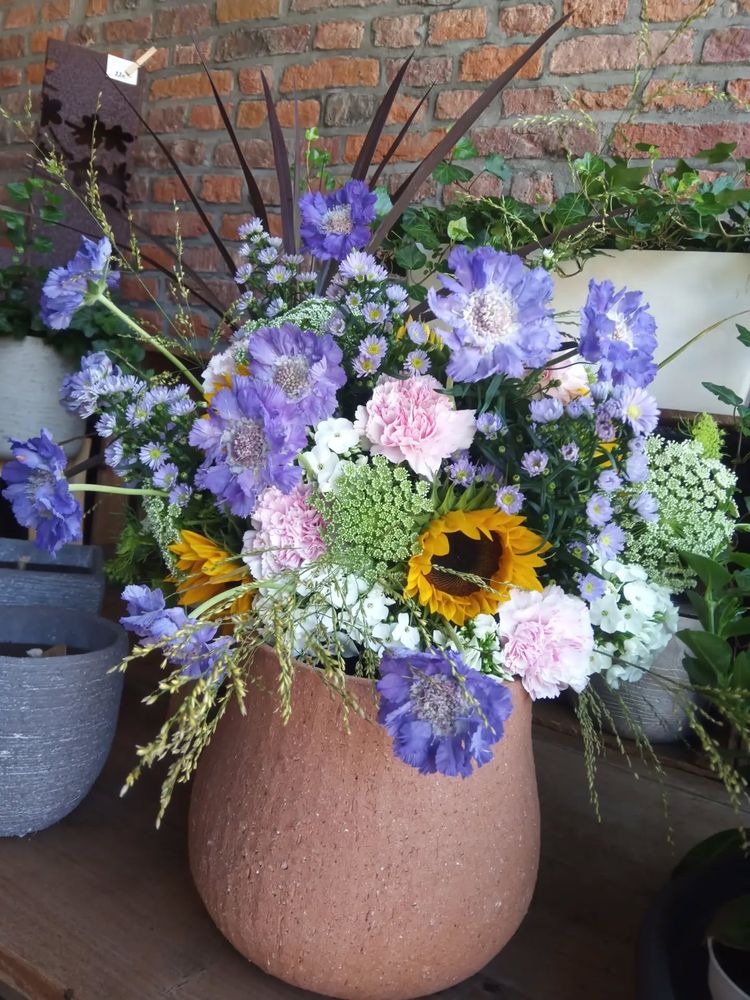 Bouquet champêtre aux scabieuses