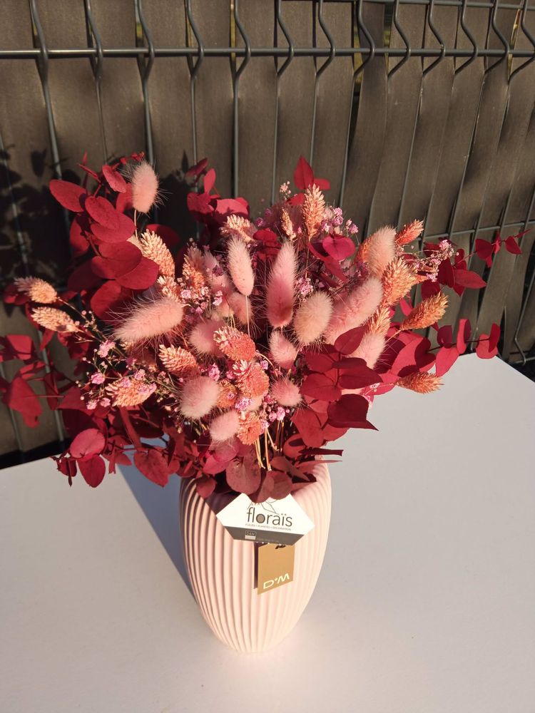 Fleurs séchées, tons roses
